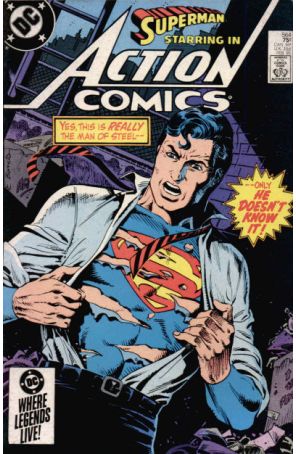 Action Comics 564 published by DC with cover art by Eduardo Barreto