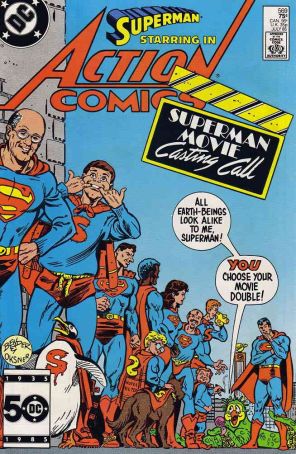 Action Comics 569 published by DC with cover art by Howard Bender