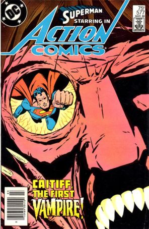 Action Comics 577 (Newsstand) published by DC with cover art by Keith Giffen