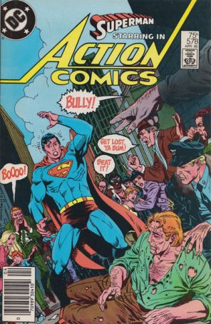 Action Comics 578 (Newsstand) published by DC with cover art by Eduardo Barreto
