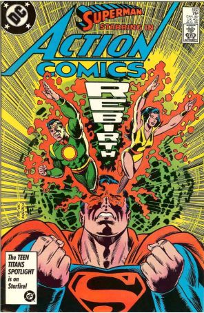 Action Comics 582 published by DC with cover art by Alex Saviuk
