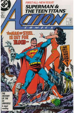 Action Comics 584 published by DC with cover art by John Byrne