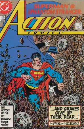 Action Comics 585 published by DC with cover art by John Byrne