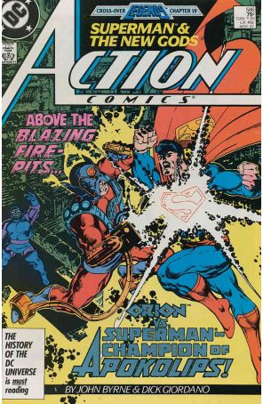 Action Comics 586 published by DC with cover art by John Byrne