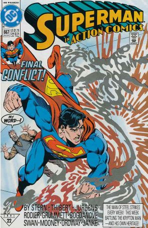 Action Comics 667 published by DC with cover art by Dan Jurgens