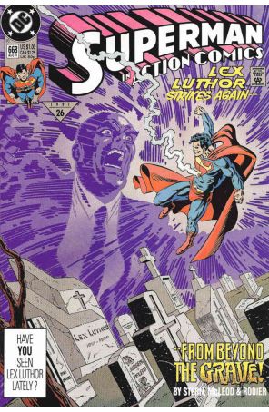 Action Comics 668 published by DC with cover art by Dan Jurgens