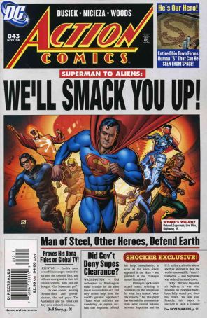 Action Comics 843 published by DC with cover art by Dave Gibbons