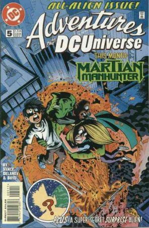 Adventures in the DC Universe 5 published by DC with cover art by John Delaney
