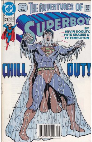 The Adventures of Superboy 21 (Newsstand) published by DC with cover art by Kevin Maguire