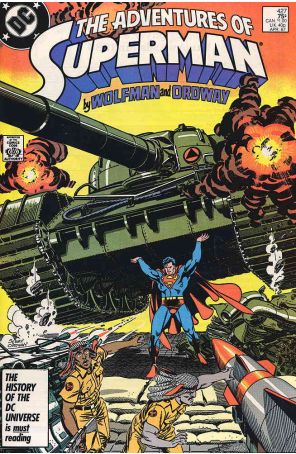 Adventures of Superman 427 published by DC with cover art by Jerry Ordway