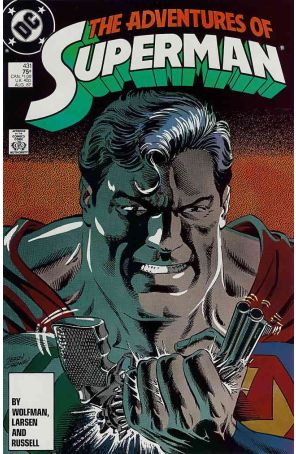 Adventures of Superman 431 published by DC with cover art by Jerry Ordway