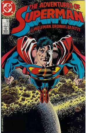Adventures of Superman 435 published by DC with cover art by Jerry Ordway