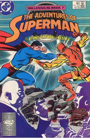 Adventures of Superman 437 published by DC with cover art by Jerry Ordway