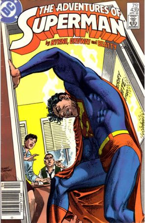 Adventures of Superman 439 (Newsstand) published by DC with cover art by Jerry Ordway