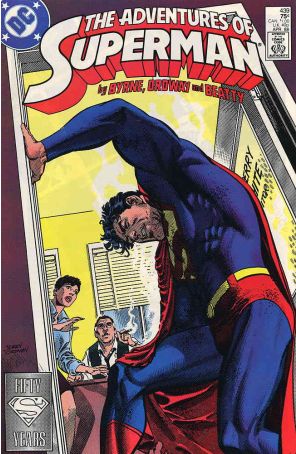 Adventures of Superman 439 published by DC with cover art by Jerry Ordway