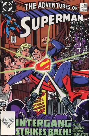 Adventures of Superman 457 published by DC with cover art by Dan Jurgens
