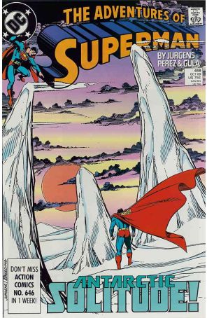 Adventures of Superman 459 published by DC with cover art by Dan Jurgens