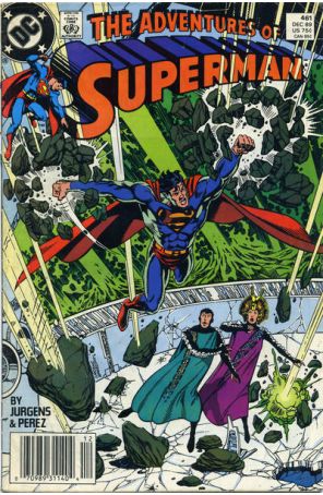 Adventures of Superman 461 (Newsstand) published by DC with cover art by Dan Jurgens