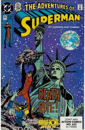 Adventures of Superman 465 published by DC with cover art by Dan Jurgens