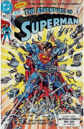 Adventures of Superman 468 published by DC with cover art by Dan Jurgens