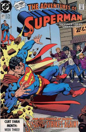 Adventures of Superman 471 published by DC with cover art by Kerry Gammill