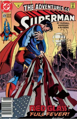 Adventures of Superman 479 (Newsstand) published by DC with cover art by Andy Kubert