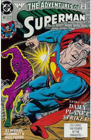 Adventures of Superman 482 published by DC with cover art by Jerry Ordway