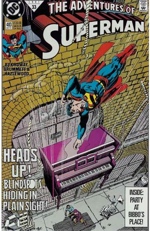 Adventures of Superman 483 published by DC with cover art by Jerry Ordway