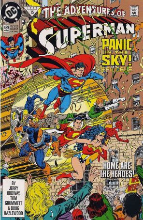 Adventures of Superman 489 published by DC with cover art by Tom Grummett