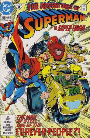 Adventures of Superman 495 published by DC with cover art by Tom Grummett