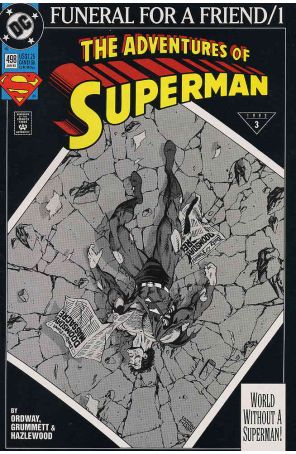 Adventures of Superman 498 published by DC with cover art by Tom Grummett