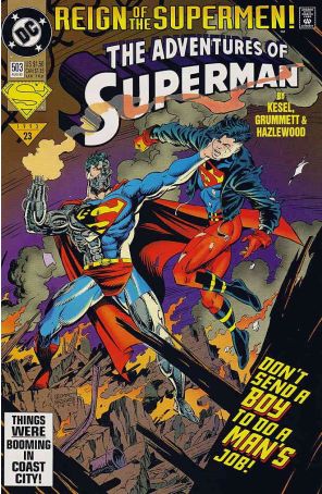Adventures of Superman 503 published by DC with cover art by Tom Grummett