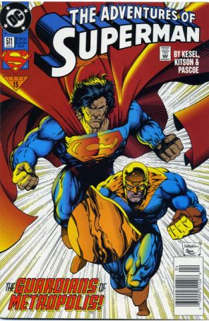 Adventures of Superman 511 (Newsstand) published by DC with cover art by Barry Kitson