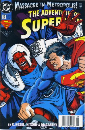 Adventures of Superman 515 (Newsstand) published by DC with cover art by Barry Kitson