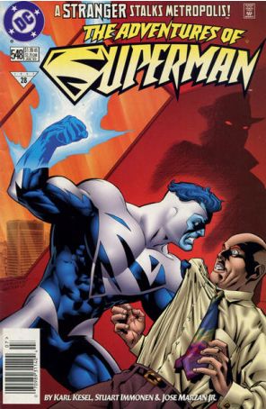 Adventures of Superman 548 (Newsstand) published by DC with cover art by Stuart Immonen
