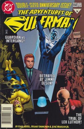 Adventures of Superman 550 (Newsstand) published by DC with cover art by Stuart Immonen