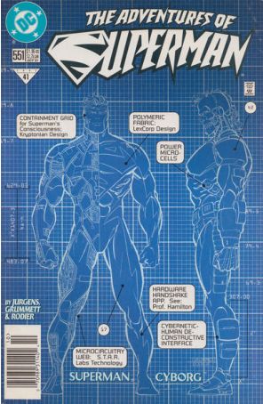 Adventures of Superman 551 (Newsstand) published by DC with cover art by Tom Grummett