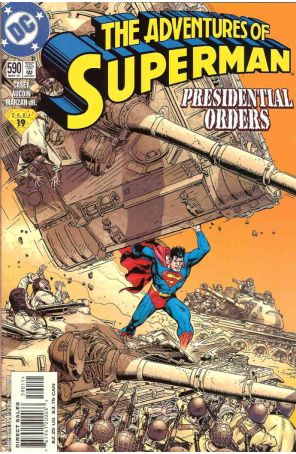 Adventures of Superman 590 published by DC with cover art by Michael Golden