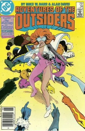 The Adventures of the Outsiders 34 (Newsstand) published by DC with cover art by Alan Davis