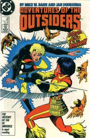 The Adventures of the Outsiders 46 published by DC with cover art by Jan Duursema