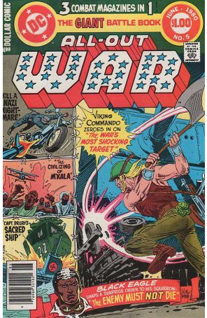 All-Out War 5 published by DC with cover art by Joe Kubert