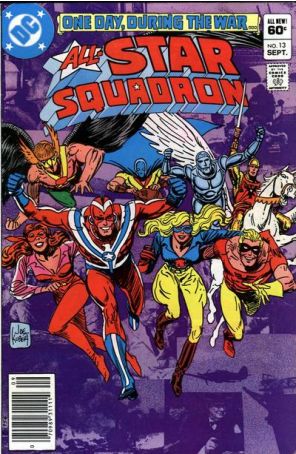 All-Star Squadron 13 (Newsstand) published by DC with cover art by Joe Kubert