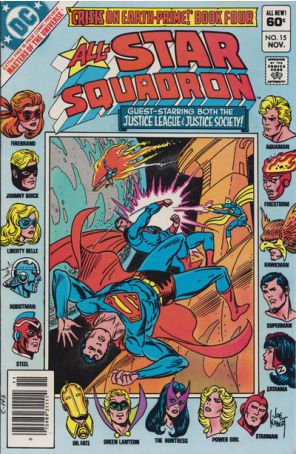 All-Star Squadron 15 (Newsstand) published by DC with cover art by Joe Kubert