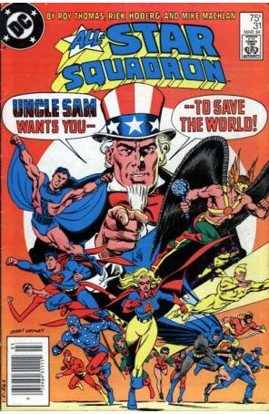 All-Star Squadron 31 (Newsstand) published by DC with cover art by Jerry Ordway