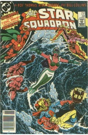 All-Star Squadron 34 (Mark Jewelers) published by DC with cover art by Rick Hoberg