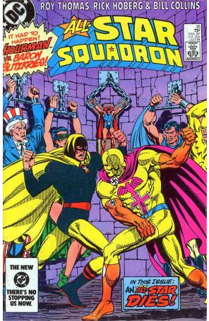 All-Star Squadron 35 published by DC with cover art by Rick Hoberg