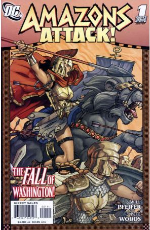 Amazons Attack 1 published by DC with cover art by Pete Woods