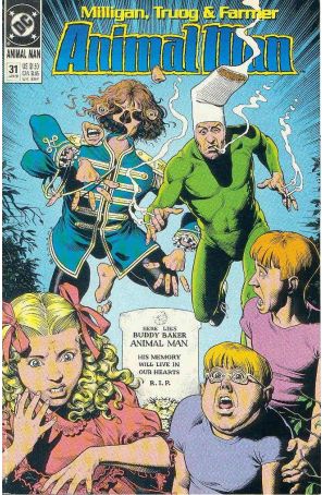 Animal Man 31 published by DC with cover art by Brian Bolland