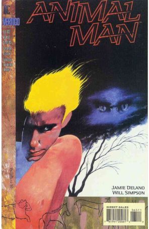 Animal Man 65 published by Vertigo with cover art by Ra. DeBurke