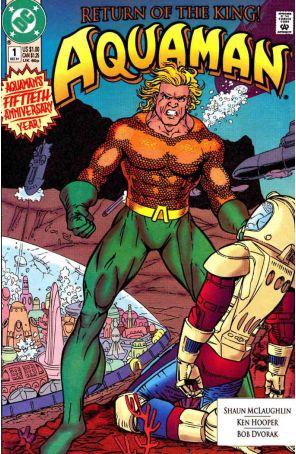 Aquaman (4th Series) 1 published by DC with cover art by Kevin Maguire